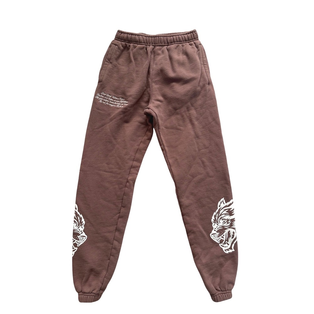 Darc Sport She Wolf Brown Graphic Sweatpants Joggers Women size XS